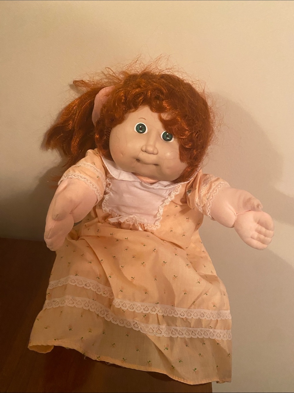 Cabbage patch  Doll in Peach Dress - Plush Girls Toy